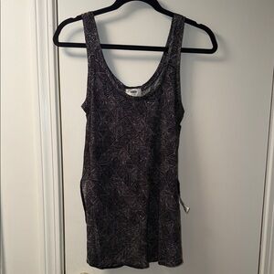Old Navy Geometric Black Tank Top